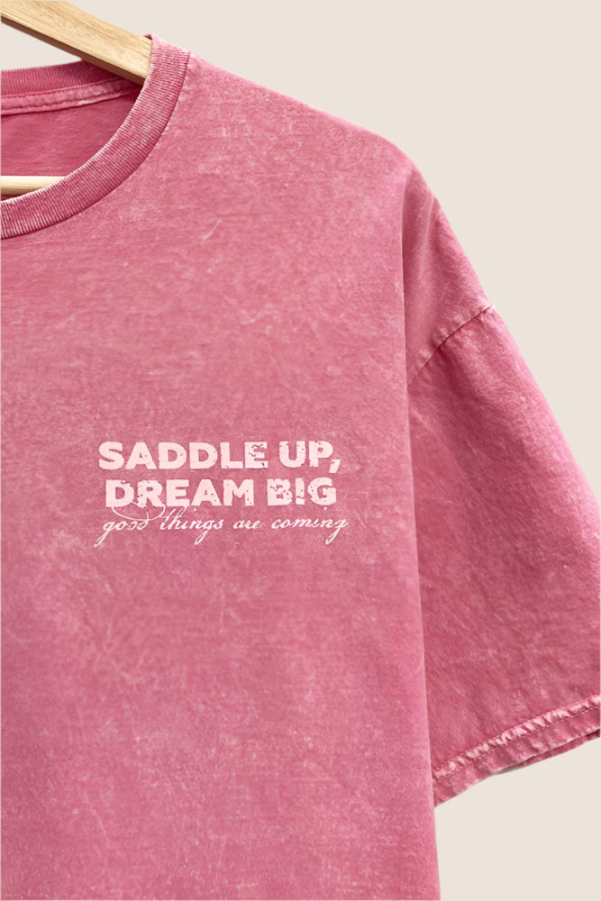 Saddle Up Dream Big Cowboy Graphic T Shirt