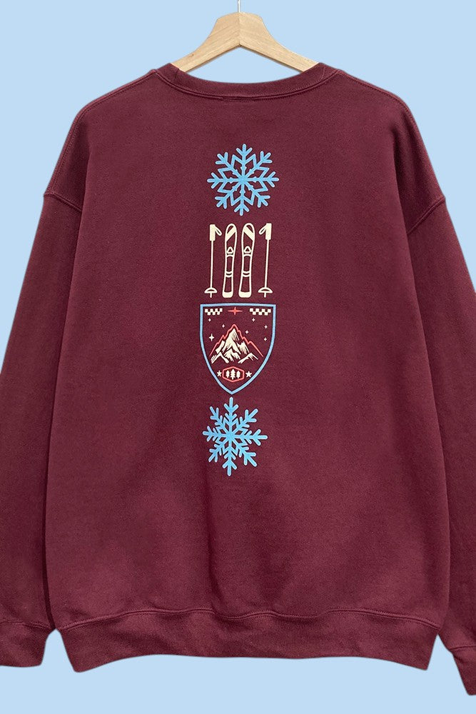 Banff Alberta Graphic Oversized Sweatshirt – Burgundy