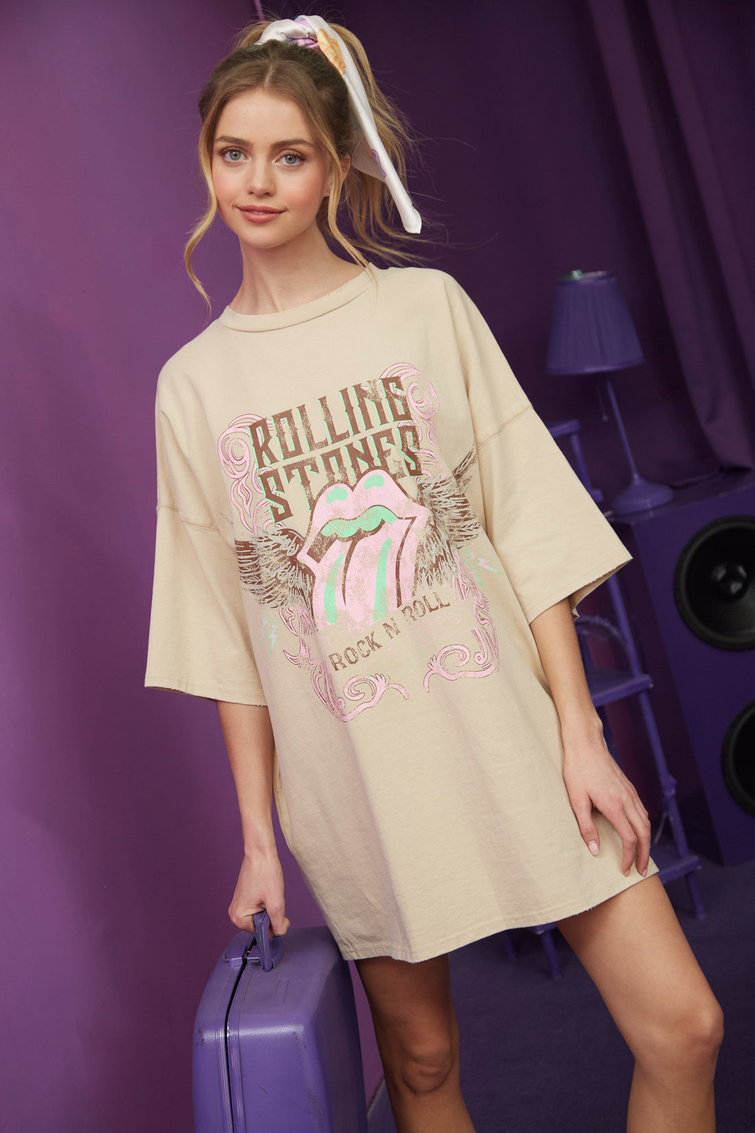 Rolling Stones Washed Graphic Dress