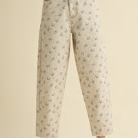 Vintage Floral Denim Pants