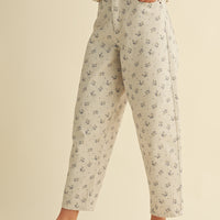 Vintage Floral Denim Pants