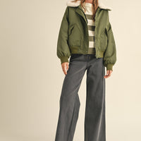 Fur Collared Bomber Jacket