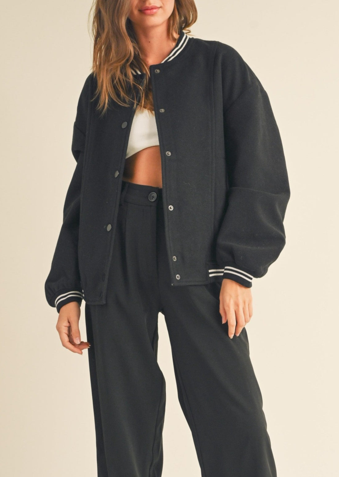 Coat Fabric Baseball Bomber Jacket