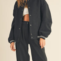 Coat Fabric Baseball Bomber Jacket
