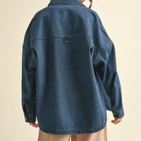 Washed Dark Denim Oversized Jacket
