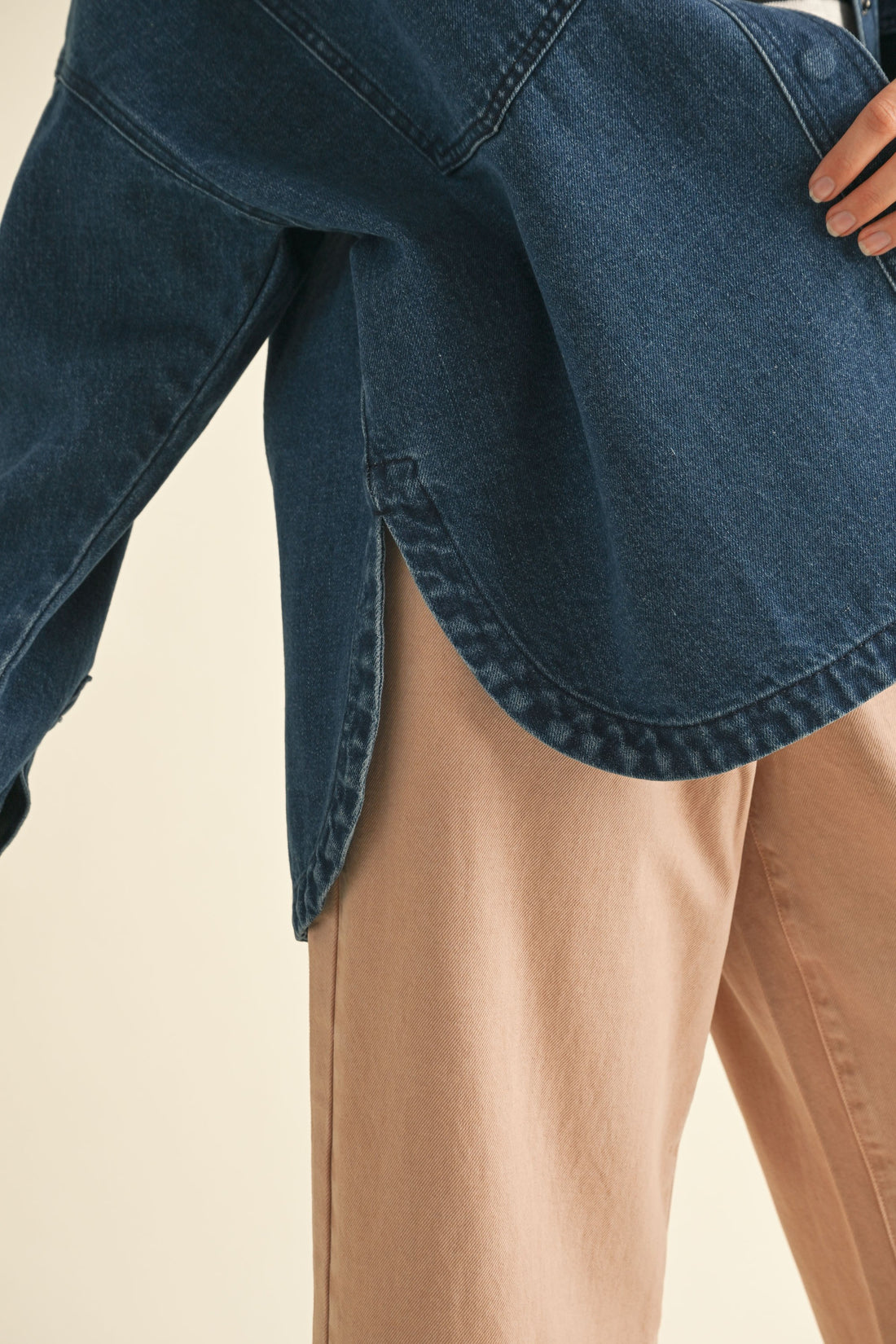 Washed Dark Denim Oversized Jacket