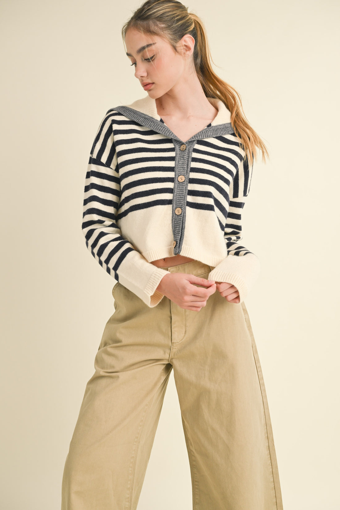 Sailor Collar Cute Sweater Cardigan