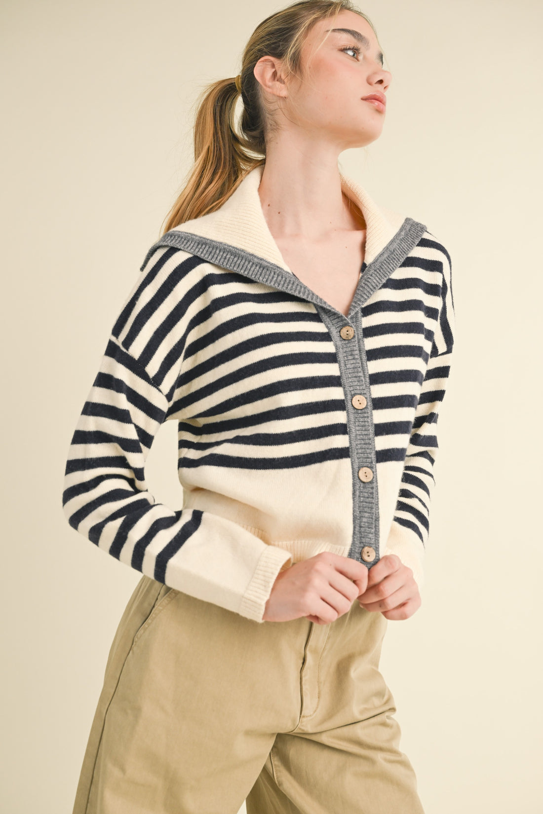 Sailor Collar Cute Sweater Cardigan