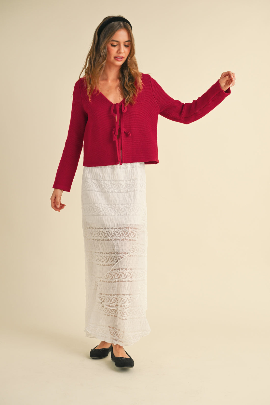 Tie Front Knit Cardigan