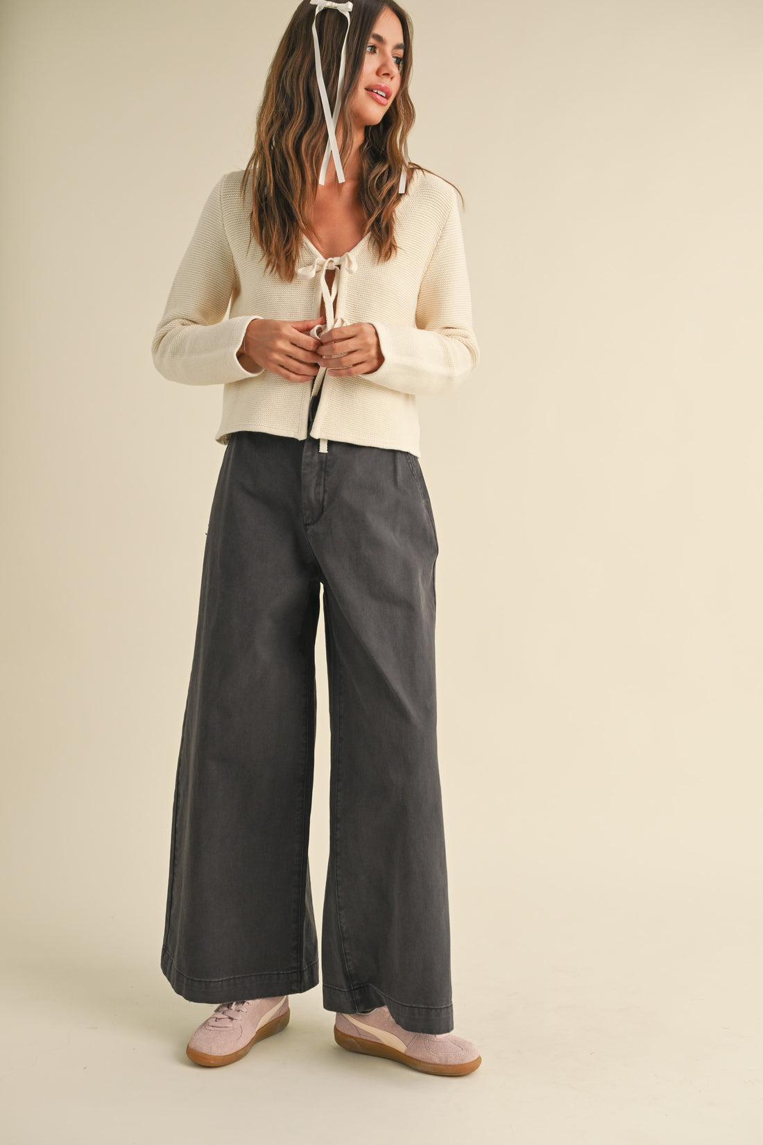 Tie Front Knit Cardigan