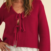 Tie Front Knit Cardigan
