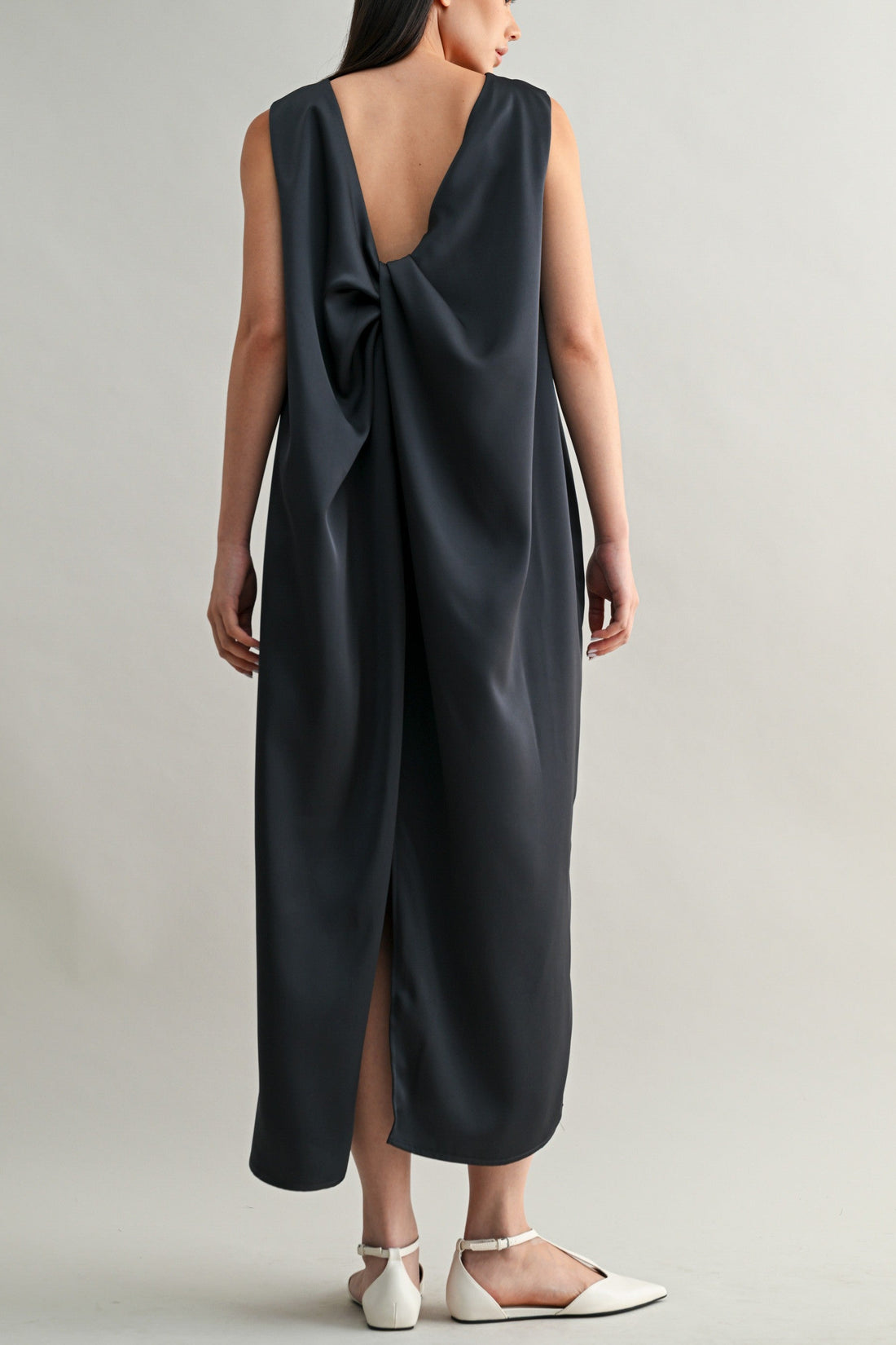 Draped Back Minimal Maxi Dress