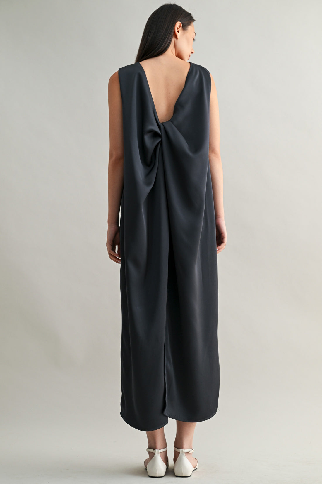 Draped Back Minimal Maxi Dress