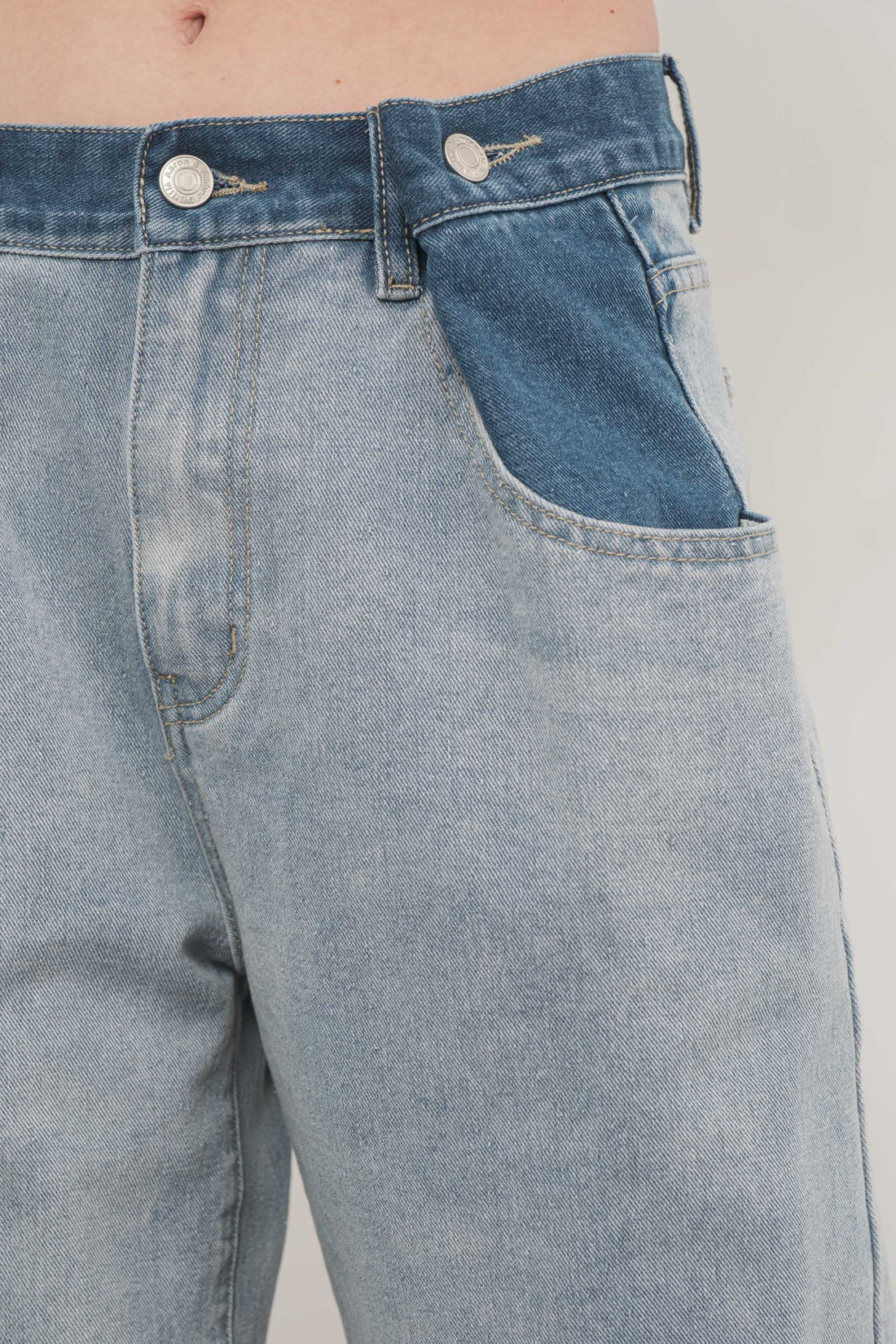 Color Block Denim Pants