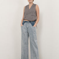 Color Block Denim Pants