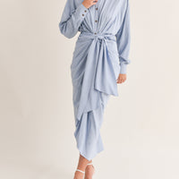 Elegant Shirt Midi Dress