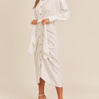 Elegant Shirt Midi Dress