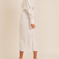 Elegant Shirt Midi Dress