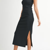 Ribbed Basic Bodycon Midi Dress