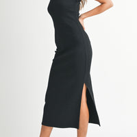 Ribbed Basic Bodycon Midi Dress