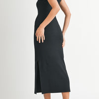 Ribbed Basic Bodycon Midi Dress