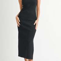 Ribbed Basic Bodycon Midi Dress