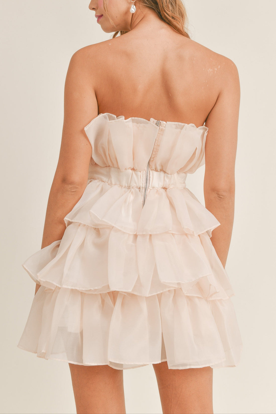 Organza Tulle Tiered Mini Dress