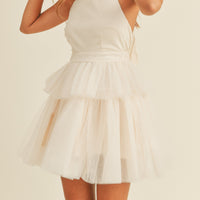 Halter Neck Tulle Mini Dress