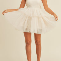 Halter Neck Tulle Mini Dress