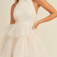 Halter Neck Tulle Mini Dress