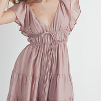 Ruffle Sleeve Summer Midi Dress