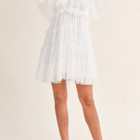 Flutter Sleeve Ruffle Mini Dress