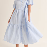Sailor Collar Midi Dress