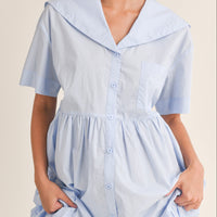 Sailor Collar Midi Dress