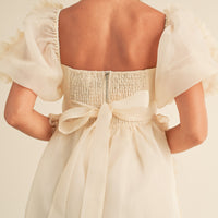 Organza Ruffle Mini Babydoll Dress