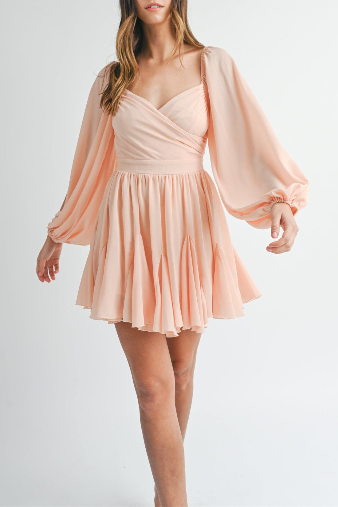 Back Lace Up Ruffle Mini Dress