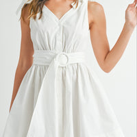 Sleeveless Shoulder Tie Mini Dress