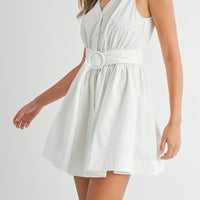 Sleeveless Shoulder Tie Mini Dress