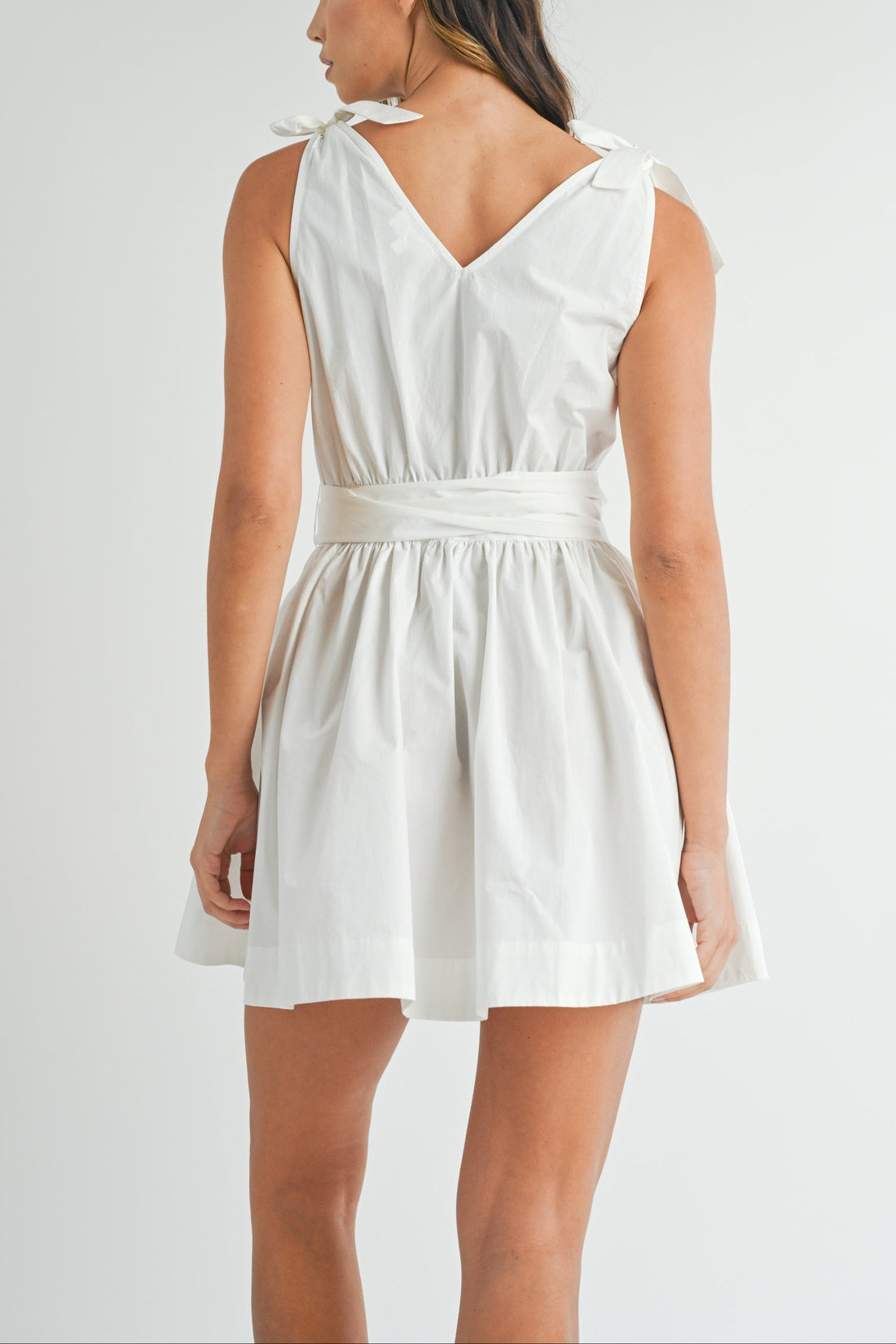 Sleeveless Shoulder Tie Mini Dress