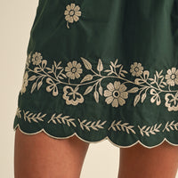 Embroidered Long Sleeves Shift Mini Dress