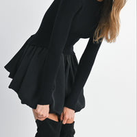 Knit Sweater with Bubble Mini Skirt Dress