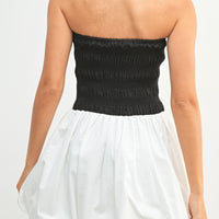 Two-Tone Strapless Bubble Mini Dress | Angenoirapparel