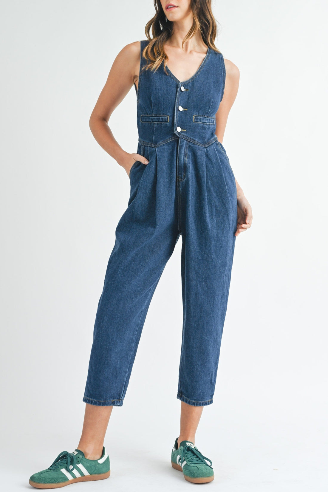 Denim Vest Jumpsuit