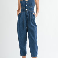 Denim Vest Jumpsuit