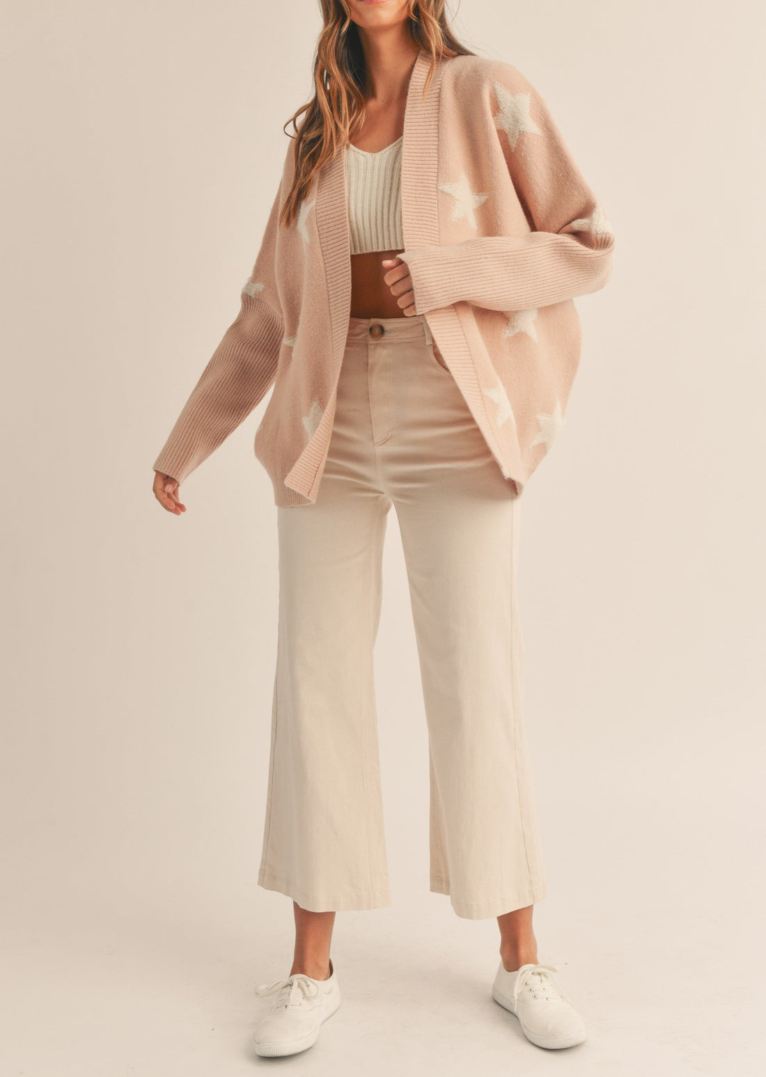 Star Open Knit Sweater Cardigan