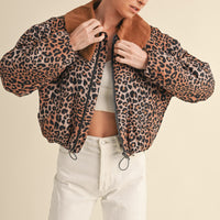 Leopard Printed Cute Collard Jacket