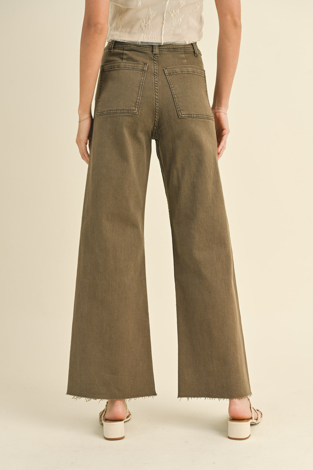Front Pocket Wide Leg Pants