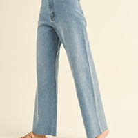 Straight Wide Leg Denim Pants