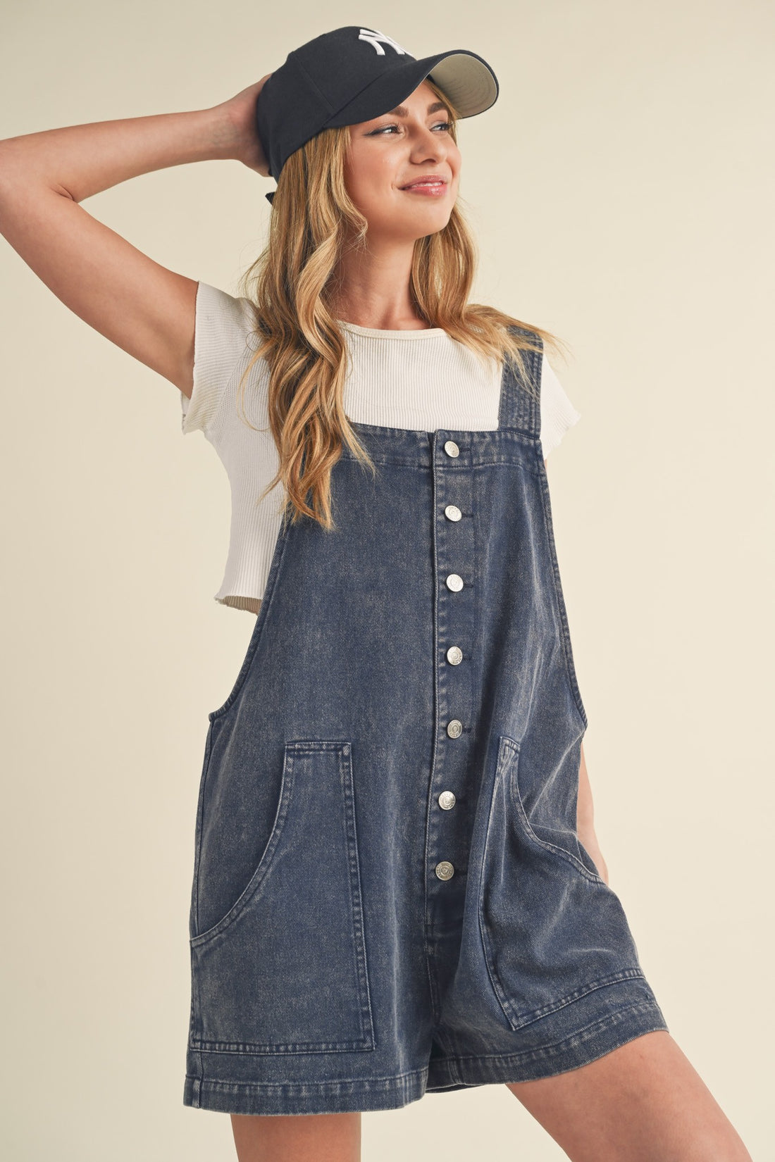 Relaxed Fit Washed Cute Romper