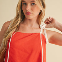 Colorblock Piped Tank & Shorts Set